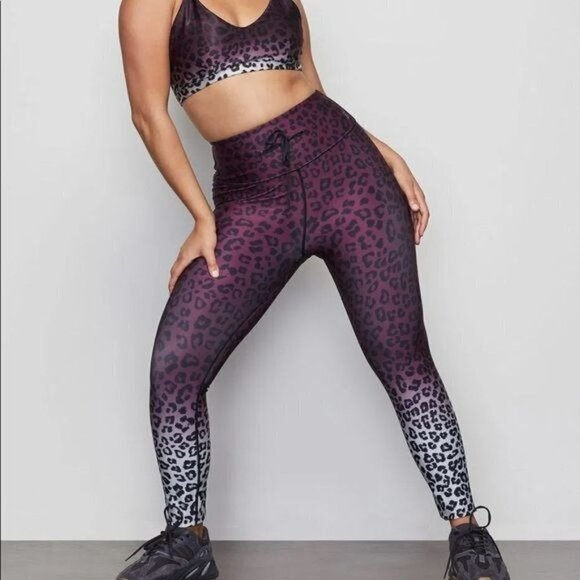 Good American Ombre Leopard Leggings Women’s Size Medium Cinched Waist - Picture 15 of 15